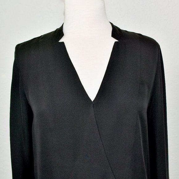 Theory Corbette Black 100% Silk Blouse Size P - Picture 11 of 16
